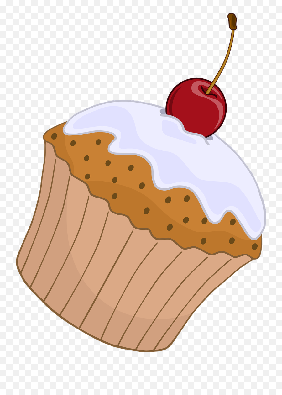 Cupcake Cake Cherry Stalk Icing - Muffins Clipart Png Emoji,Chocolate Pudding Emoji
