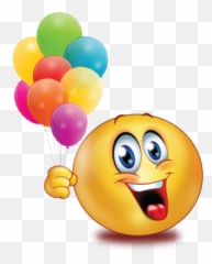 Happy With Balloons Emoji - Scared Transparent Background