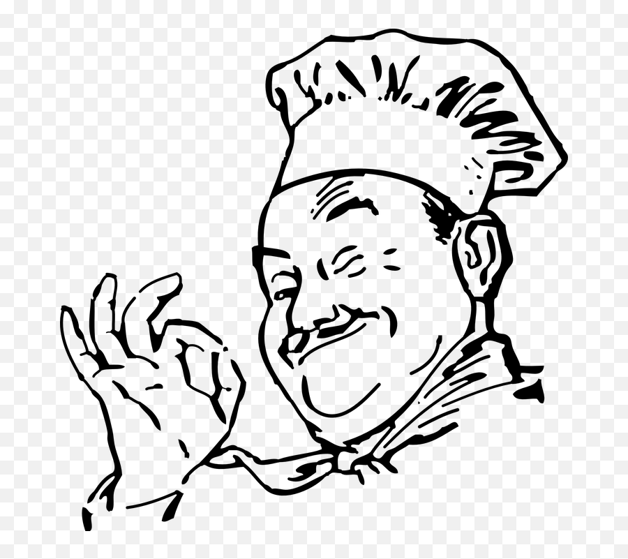 Chef Cook Wink - Chef Clipart Black And White Emoji,Meat Emoji