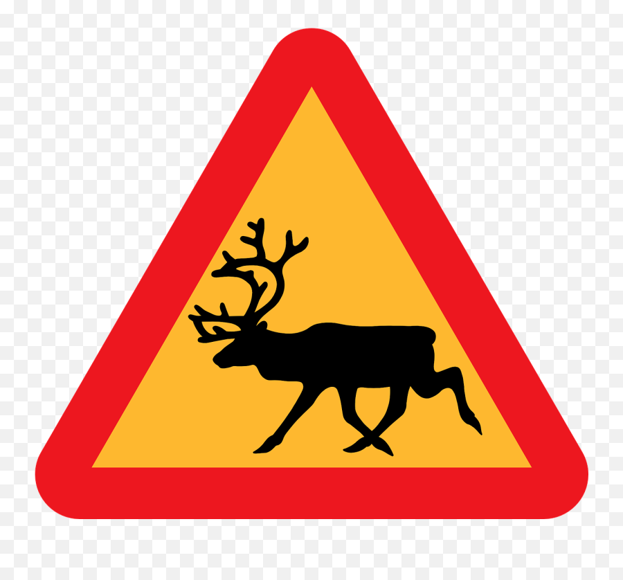 Safety Road Information Warning - Reindeer Warning Sign Emoji,Pin Point Emoji