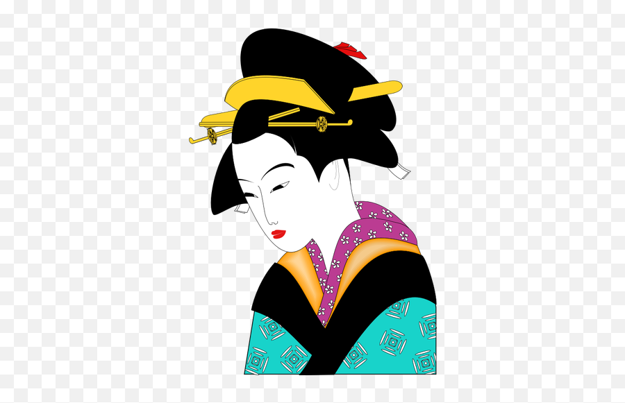 Sad Geisha With Red Lipstick - Chinese Geisha Drawing Free Emoji,Woman With Bunny Ears Emoji