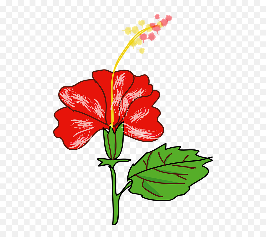 Hibiscus Flower Red - Gumamela Clipart Emoji,Hawaiian Flower Emoji