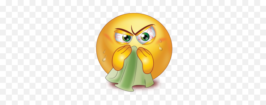 Sweating Sick Face With Cold Emoji - Emoticone Enrhumé,Sweating Emoji