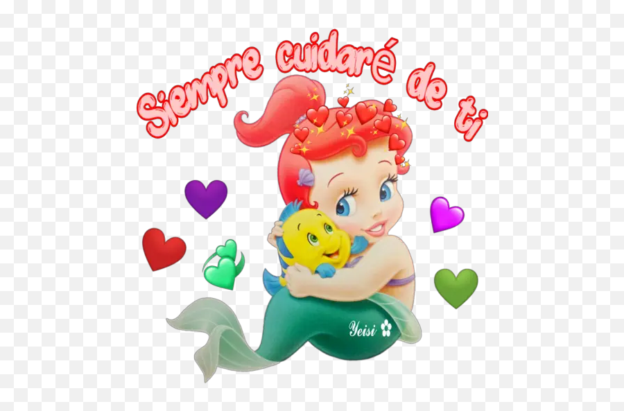 Super Cute Stickers For Whatsapp - Little Mermaid Baby Ariel Emoji,Mermaid Emoji Android