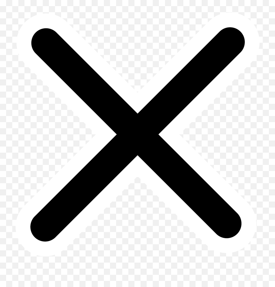 Cross Clipart Black And White - Web Icon Close Png Emoji,Black Cross Emoji