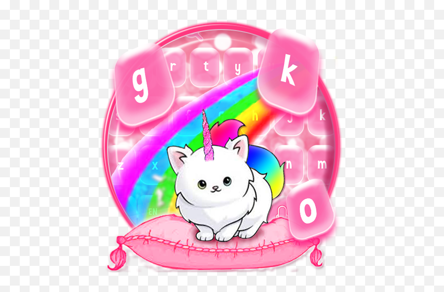 Kawai Unicorn Cat Keyboard Theme - Apps On Google Play Cartoon Emoji,Meh Emoji Android