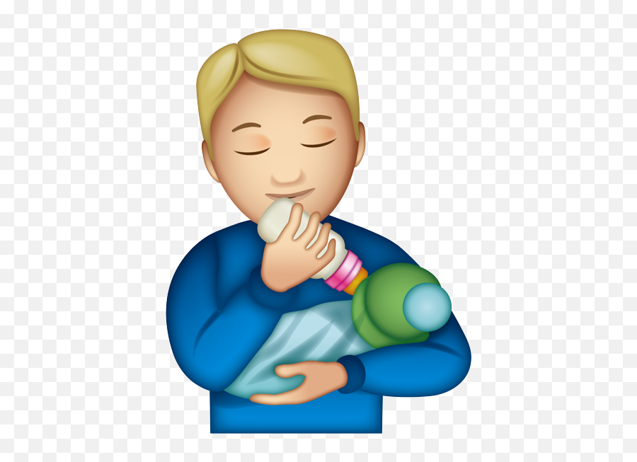 Feeding Male Man Baby Newborn - Cartoon Emoji,Pale Emoji
