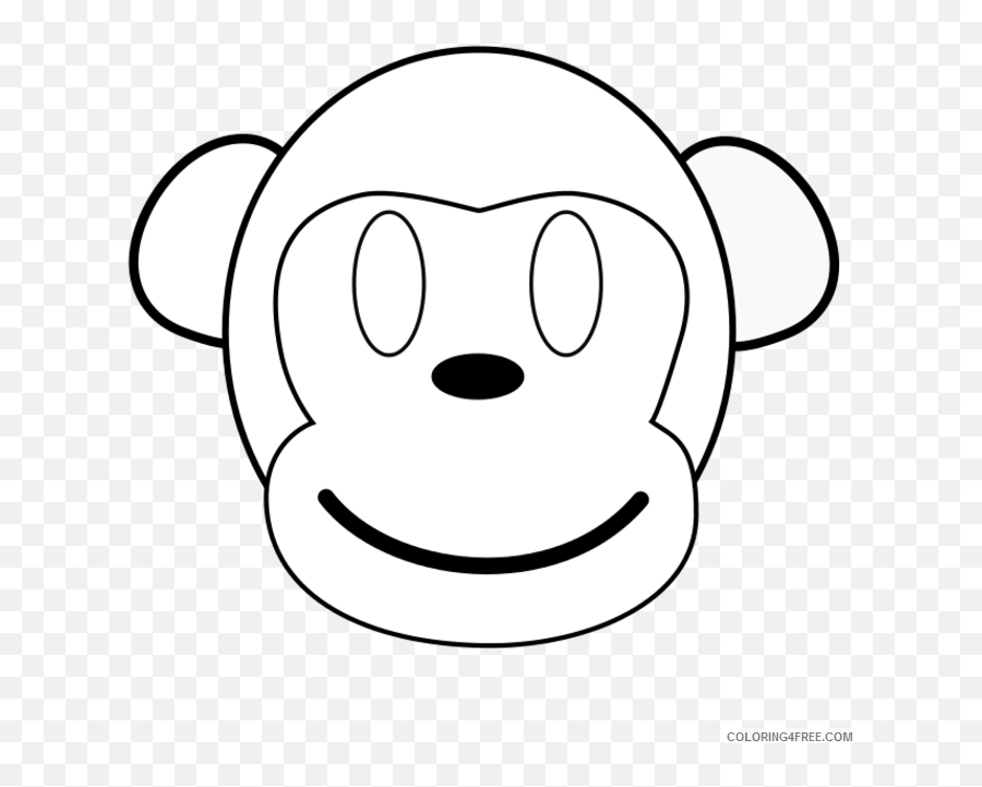 Monkey Outline Coloring Pages Monkey Outline Image Search - Dot Emoji,Ape Emoji