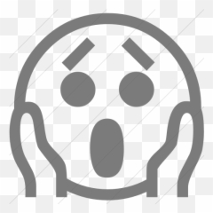 IconsETC Simple dark gray classic emoticons face screaming - Fear Black And White Emoji
