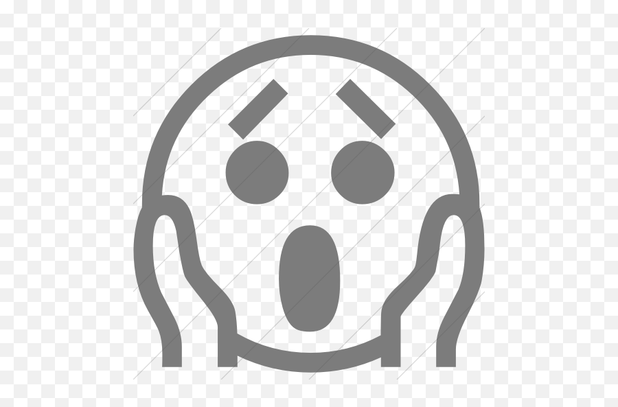 Iconsetc Simple Dark Gray Classic Emoticons Face Screaming - Fear Icon Black And White Emoji,Screaming Emoticon
