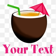 Personalizable Tropical Coconut Drink Water Bottle - Drinks Bee Emoji
