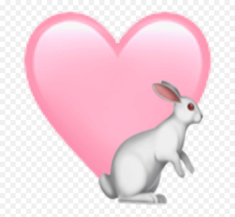 Pastel Pink Emoji Heart Bunny Sticker By Josephine - Girly,Emoji Pink Heart