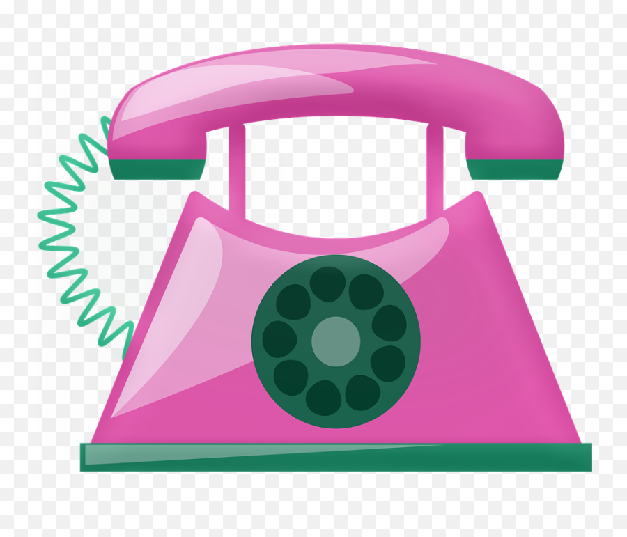 Pink Telephone Retro Communication - Clip Art Emoji,Old Samsung Emojis