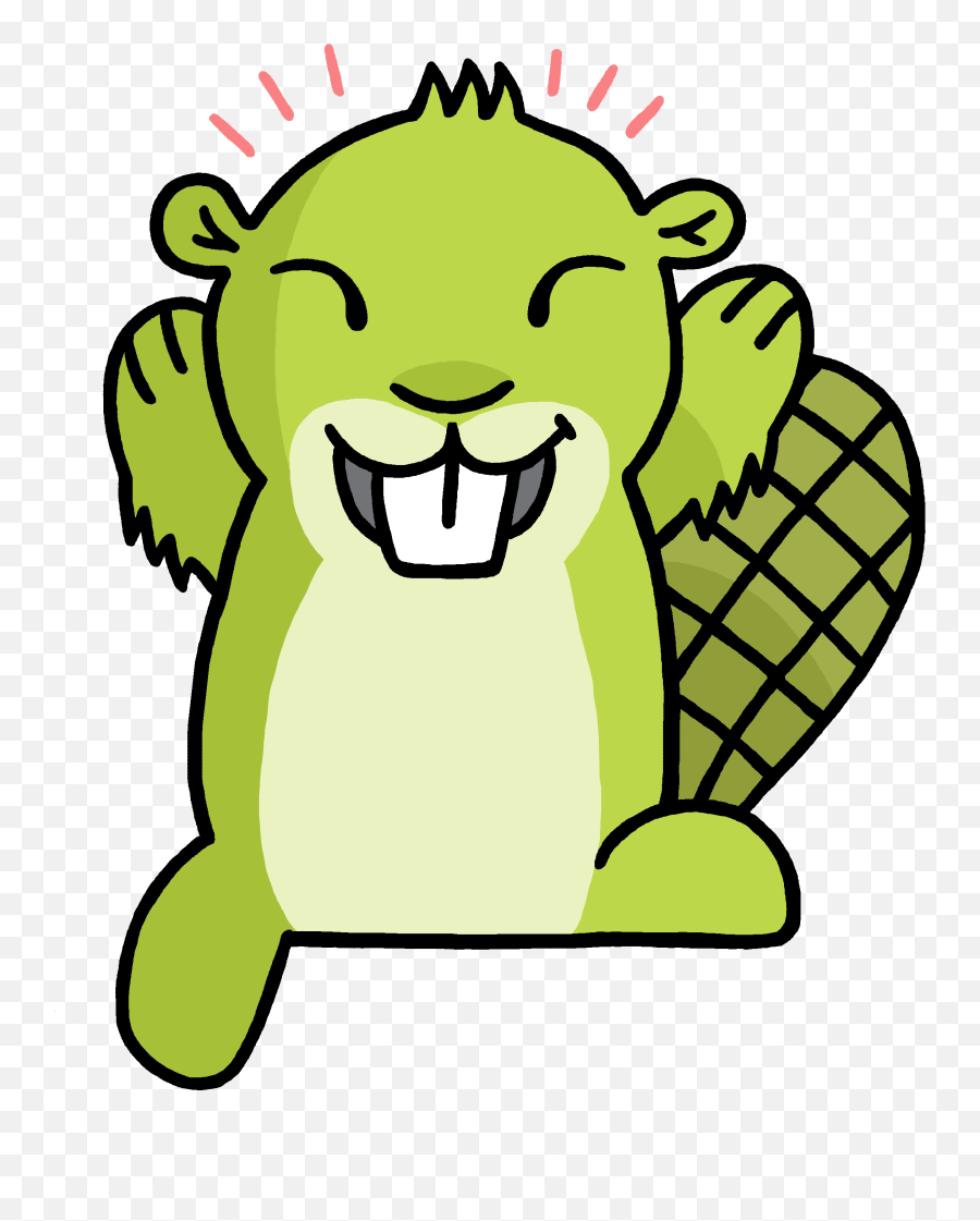 Beaver Clipart Emoji Picture - Beaver In Green,Otter Emoji