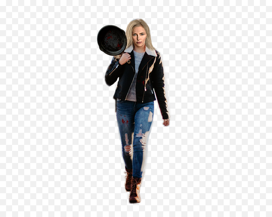 Frying Pan Woman Weapon - Girl Emoji,Leather Jacket Emoji