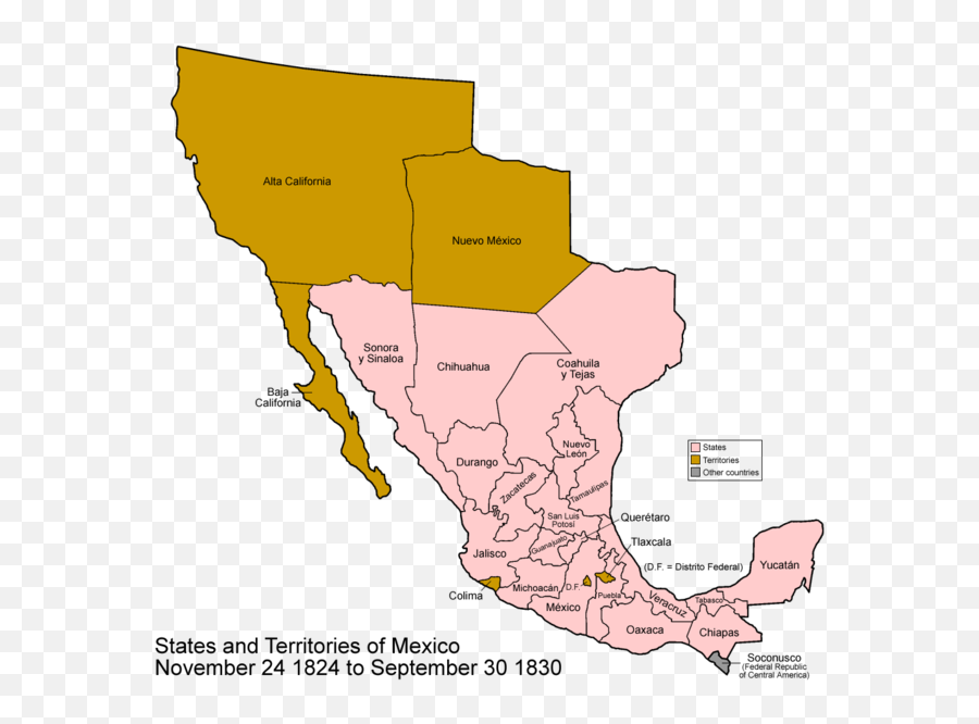 Mexico 1824 - Alta California Y Baja California Emoji,New Mexico Emoji