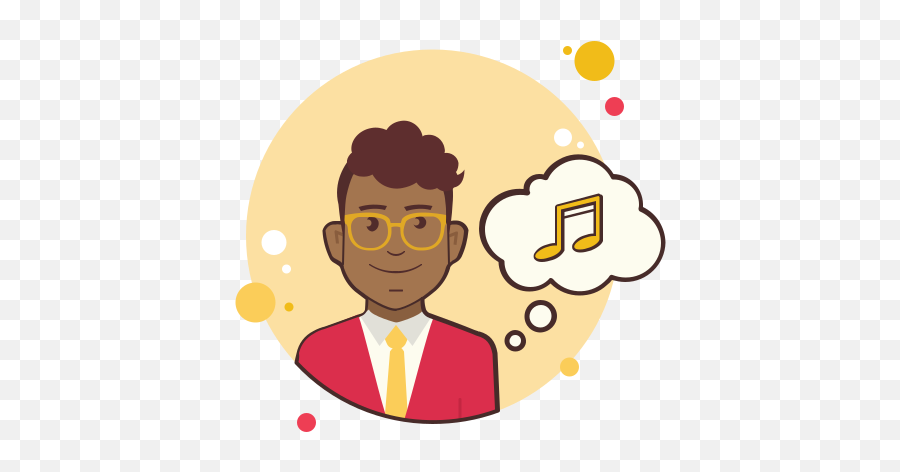 Man With Musical Note Icon - People With Thermometer Cartoon Emoji,Musical Note Emoji