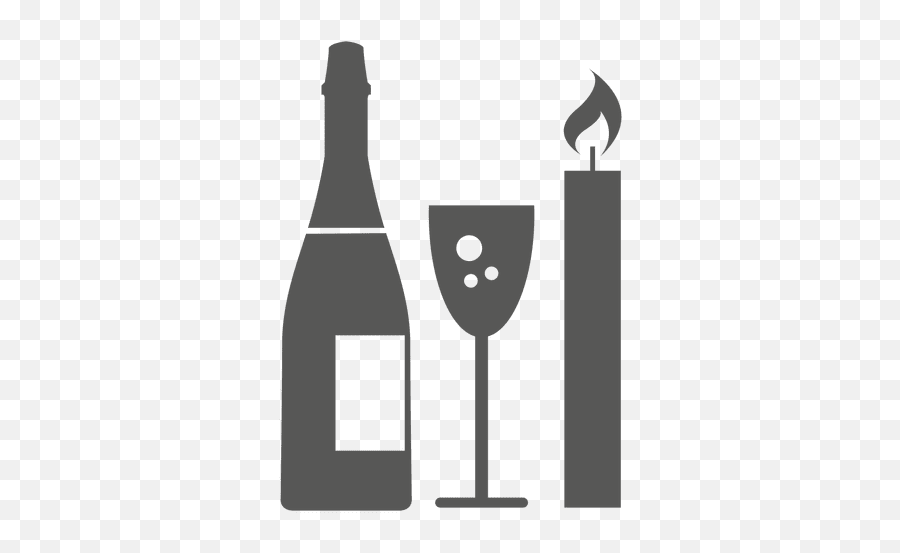 Champagne Bottle Glass Candle - Transparent Png U0026 Svg Vector Desenho De Garrafa De Champanhe Em Png Emoji,Champagne Emoji