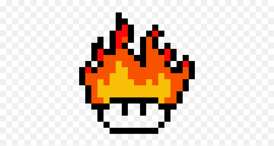 Fire Mushroom Pixel Art Maker - Mushroom Mario Pixel Art Emoji,Fire Emoticon