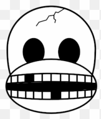 Cracked Skull - Black And White Monkey Clipart Emoji,Emojis
