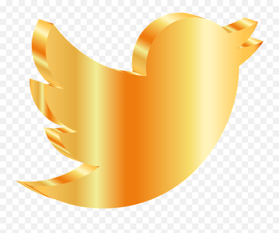 Twitter Social Media - Gold Twitter Logo Png Emoji,Emoji Movie Twitter