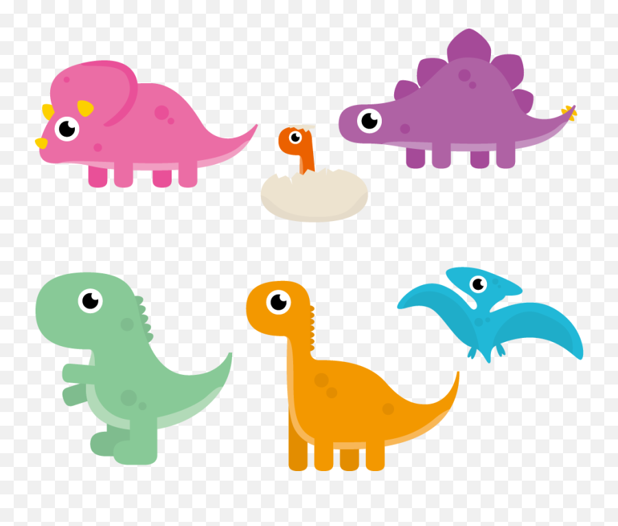 Cute Transparent Background Dinosaur Clipart - Cartoon Dinosaur Png Emoji,Dinosaur Emoji Text
