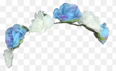 Flower Crown Polyvore Moodboard Filler - Blue Flower Crown Png Emoji,Blue Flower Emoji