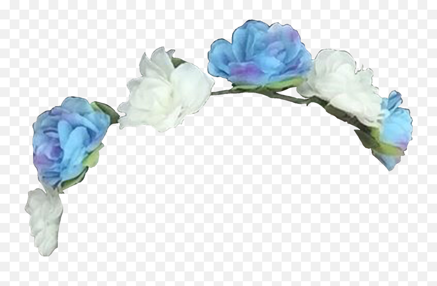 Flower Crown Polyvore Moodboard Filler - Blue Flower Crown Png Emoji,Blue Flower Emoji