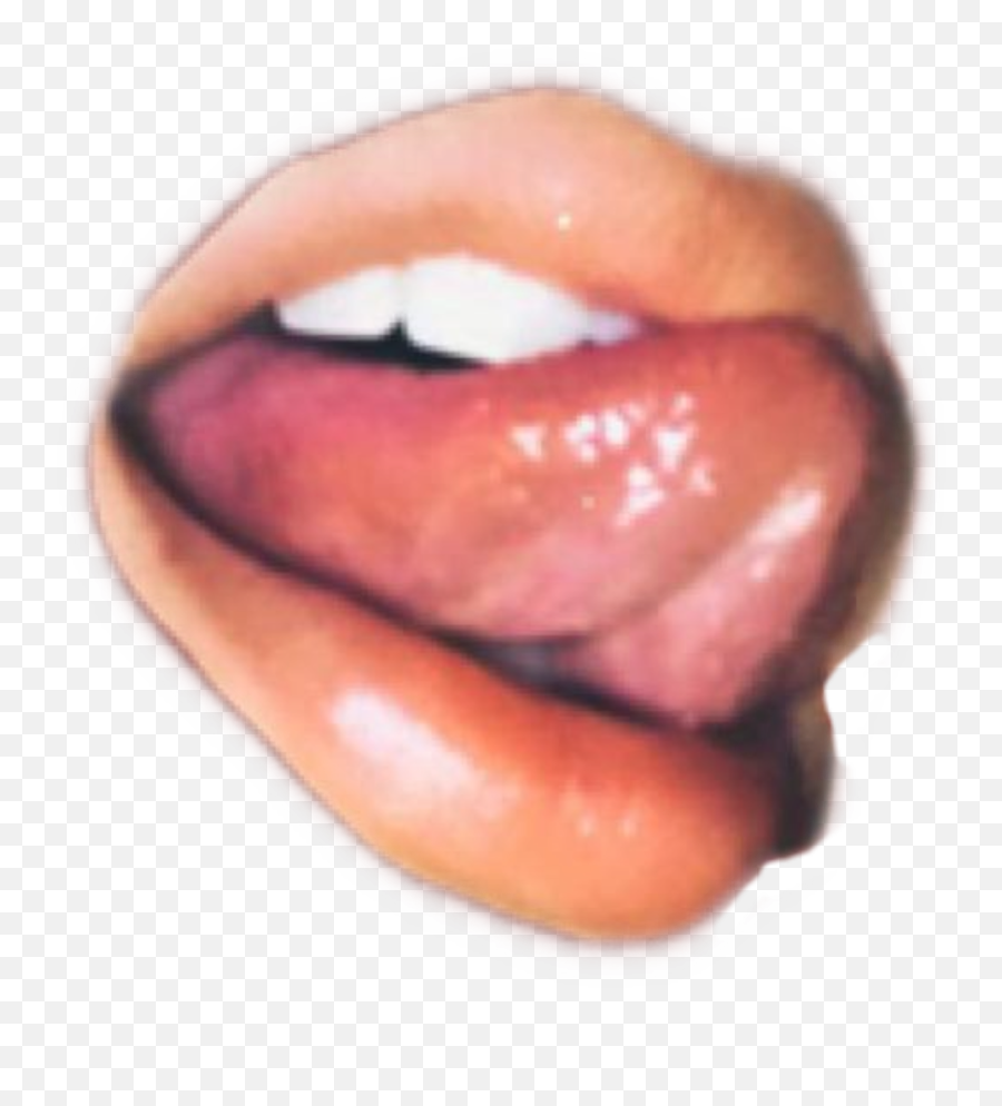 Grunge Lips Tongue Aesthetic Clipart - Retro Grunge Aesthetic Transparent Emoji,Pouty Lips Emoji