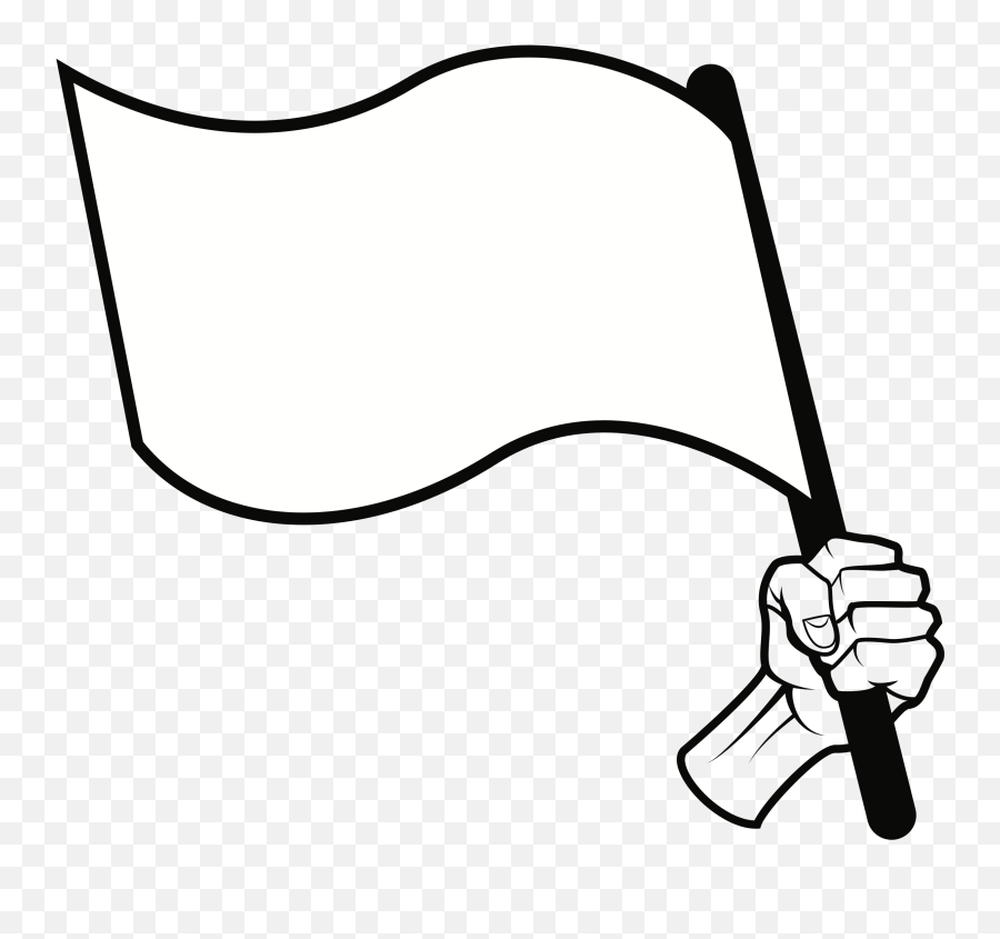Thumb Image - Black And White Flag Clipart Emoji,White Flag Emoticon