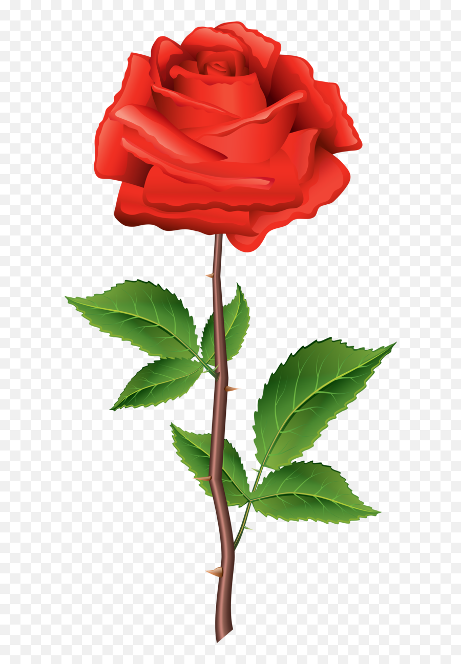 Stem Red Rose Png Clipart - Red Rose Clipart Emoji,Rose Emoji Png
