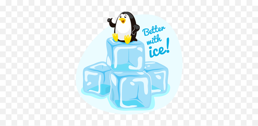 Better With Ice Penguin Sticker - Tenstickers Penguin On Ice Cubes Emoji,Penguin Emoji Text