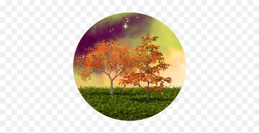 Celestial Autumn Scenery Transparent Png Clipart Round - Kde Clip Art Emoji,Autumn Emoticons