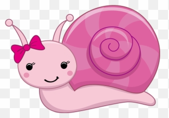 Pretty Pink Girly Jungle Animals - Cute Snail Clipart Emoji