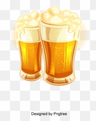Vector Hand Painted Beer - Transparent Background Glass Emoji