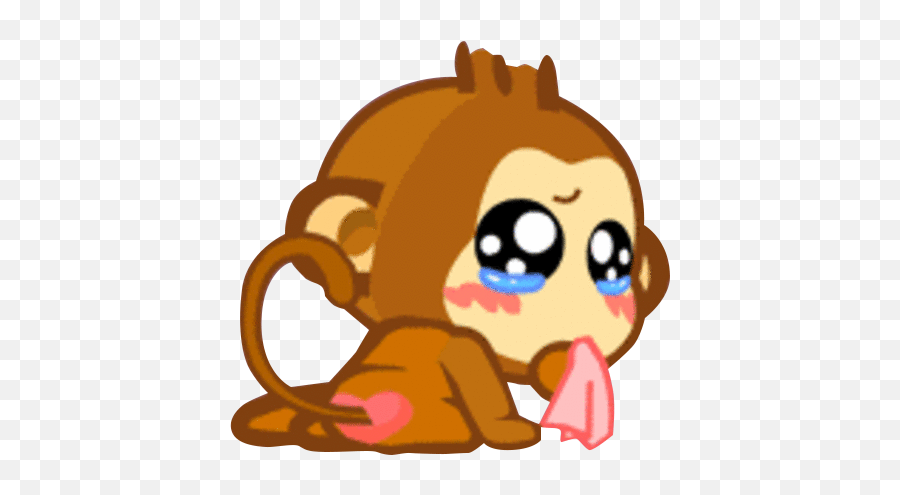 Giphy Sticker Emoticon - Sad Monkey Png Emoji,Monkey Emoticon