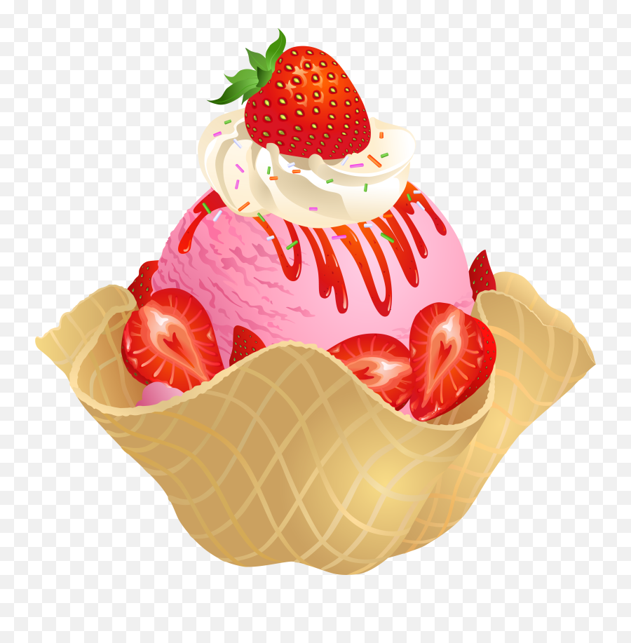 Clipart Strawberry Shortcake Dessert - Transparent Background Strawberry Ice Cream Clipart Emoji,Shortcake Emoji