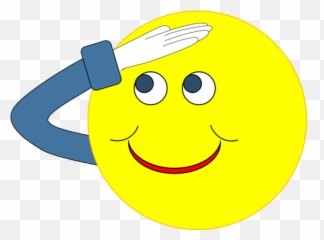 Smiley With A Blue Sleeve And Cuff Saluting - Salute Clip Art Emoji,Emoticons