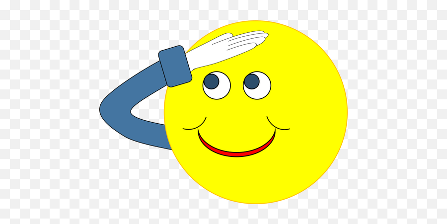 Smiley With A Blue Sleeve And Cuff Saluting - Salute Clip Art Emoji,Emoticons