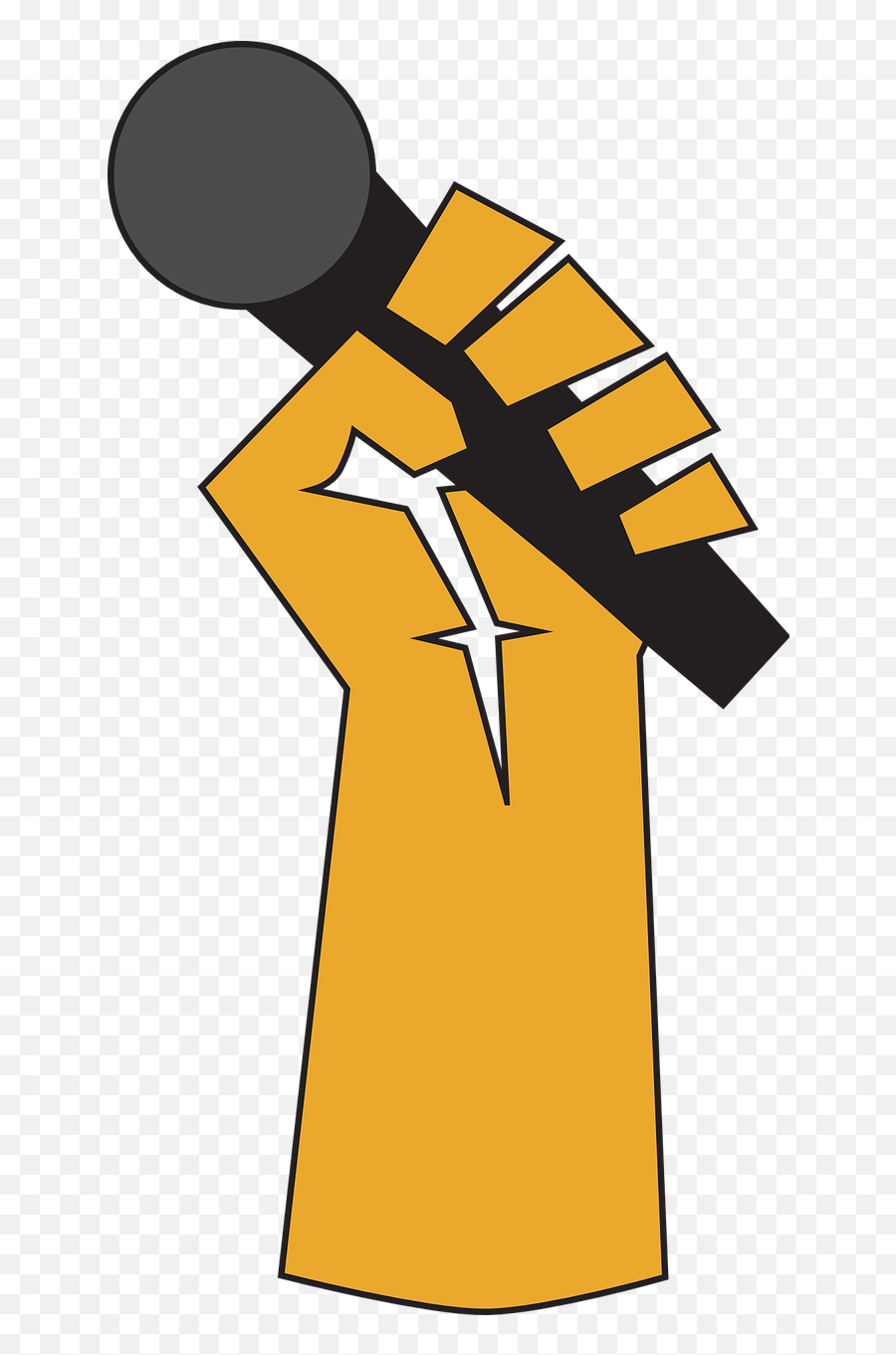 Sing Microphone Hand Logo Power - Microfone Rap Png Emoji,Microphone Girl Hand Notes Emoji
