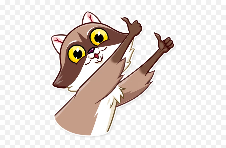 Telegram Sticker 3 From Collection Bandit Raccoon - Cartoon Emoji,Racoon Emoji