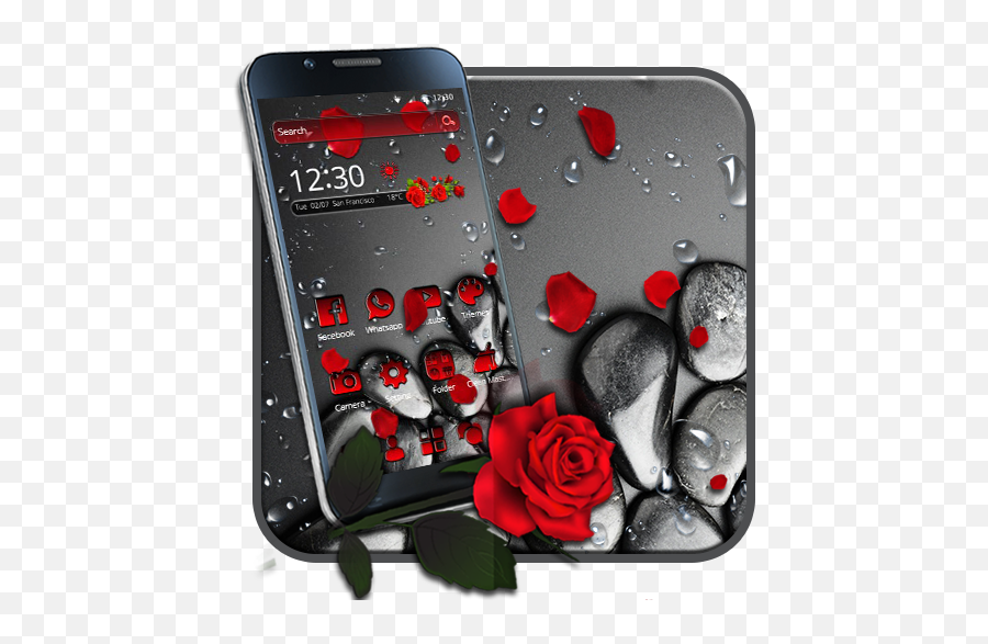 Crimson Red Flower Theme - Apps On Google Play Iphone Emoji,Flower Emoji Iphone