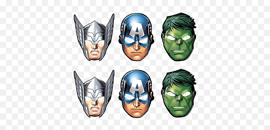 The Avengers Party Masks Pk8 - Avengers Party Masks Emoji,Avengers Emojis