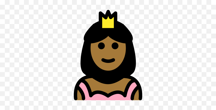 Princess Medium - Dark Skin Tone Emoji Emoji,Princess Crown Emoji