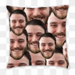 Personalised Multi Face Photo Cushion - Man Emoji