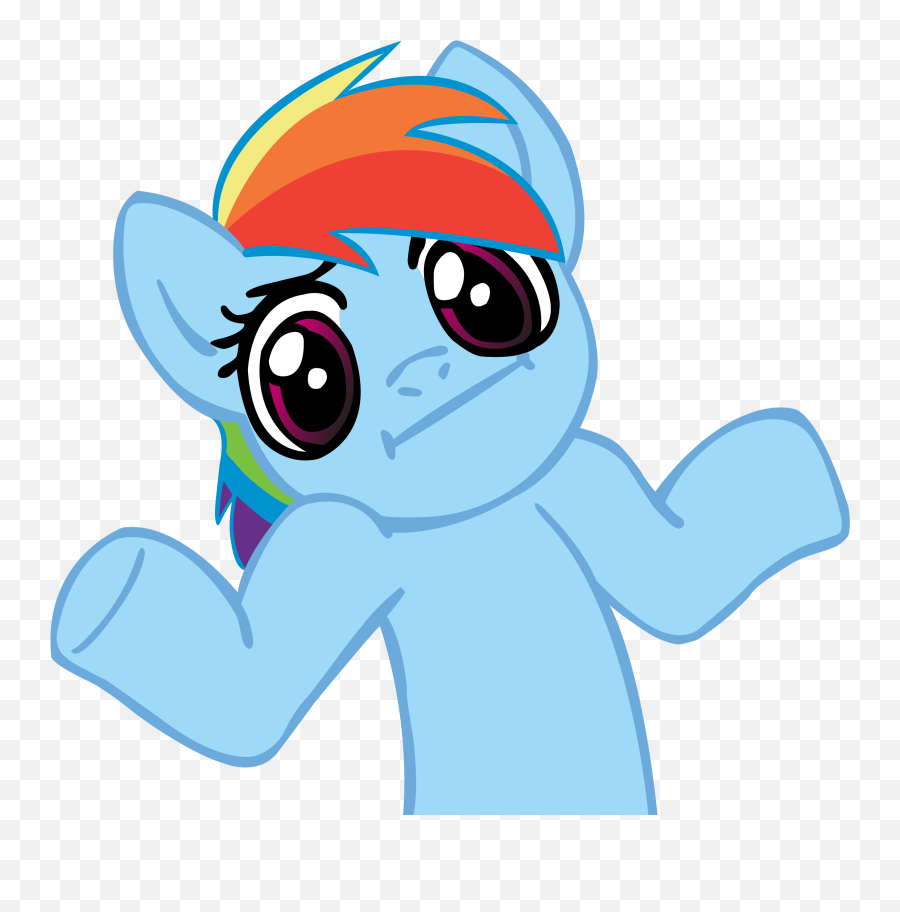 Mylittlepony - Rainbow Dash Shrug Png Emoji,Shoulder Shrug Emoticon
