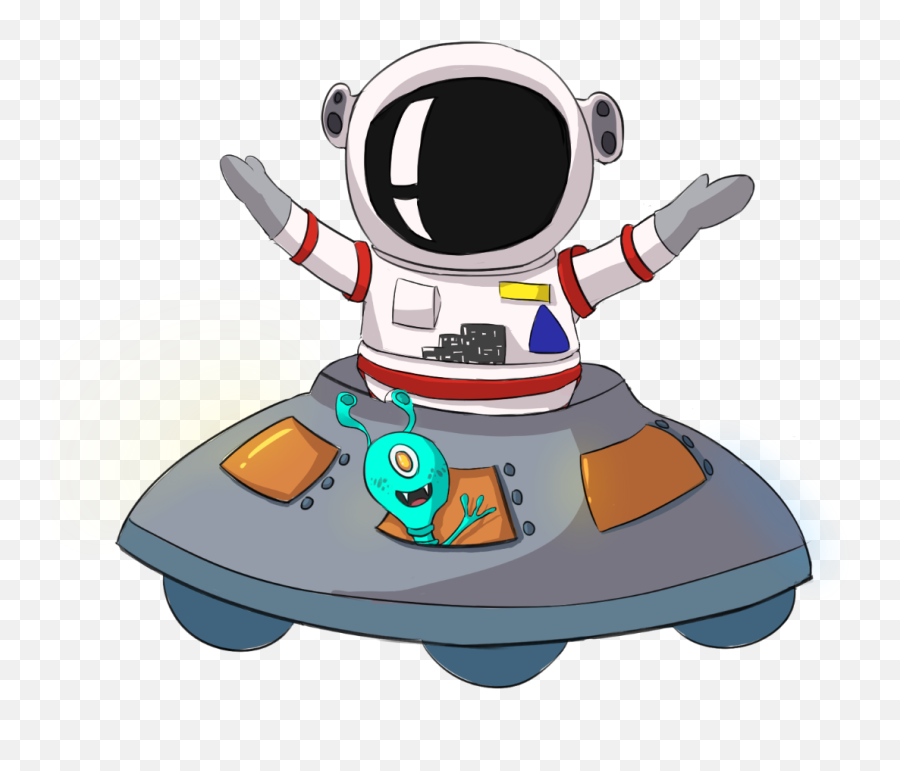 Astronaut Alien Ship Freetoedit Picsart Cute Kawaii - Astronaut Cartoon Transparent Background Emoji,Astronaut Emoji