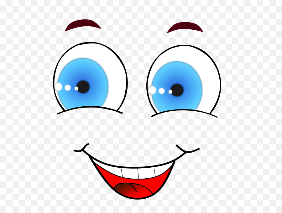 Smiley Face Laugh - Eyes And Mouth Cartoon Emoji,Smiley Face Chart Of Emotions
