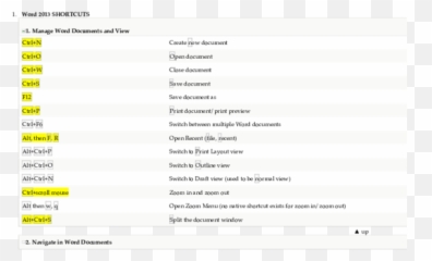 Word 2013 Shortkeys - Screenshot Emoji