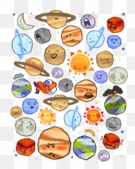 Planets Clipart Transparent Tumblr - Solar System Png Emoji,Alien Emoji Tumblr